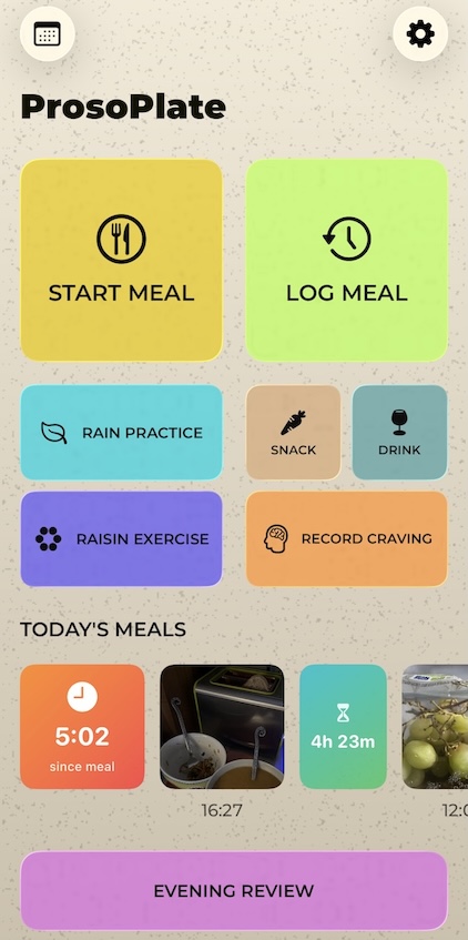 Time Since Last Meal on home screen