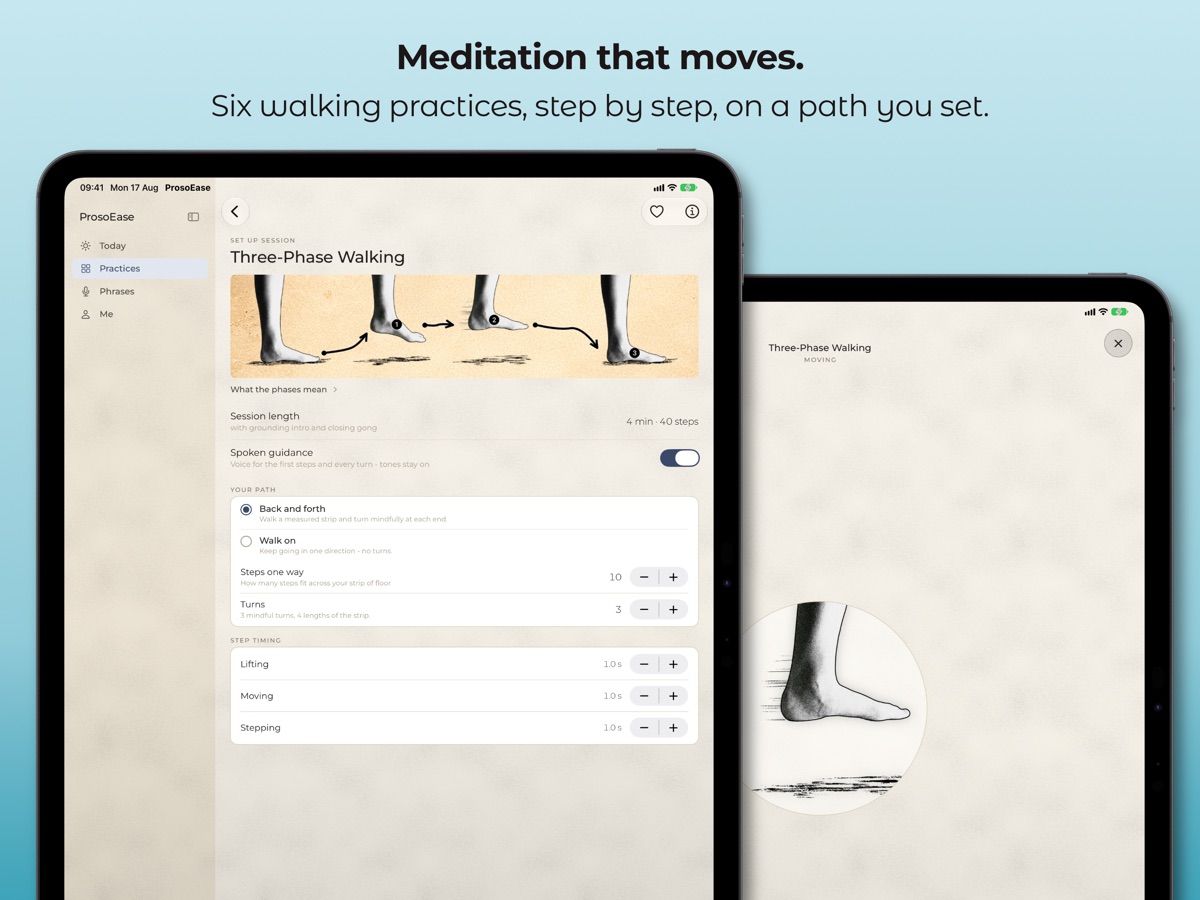 Meditation that moves - setting up Three-Phase Walking